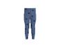 Blaue Kinderleggings mit schwarzen Herzen