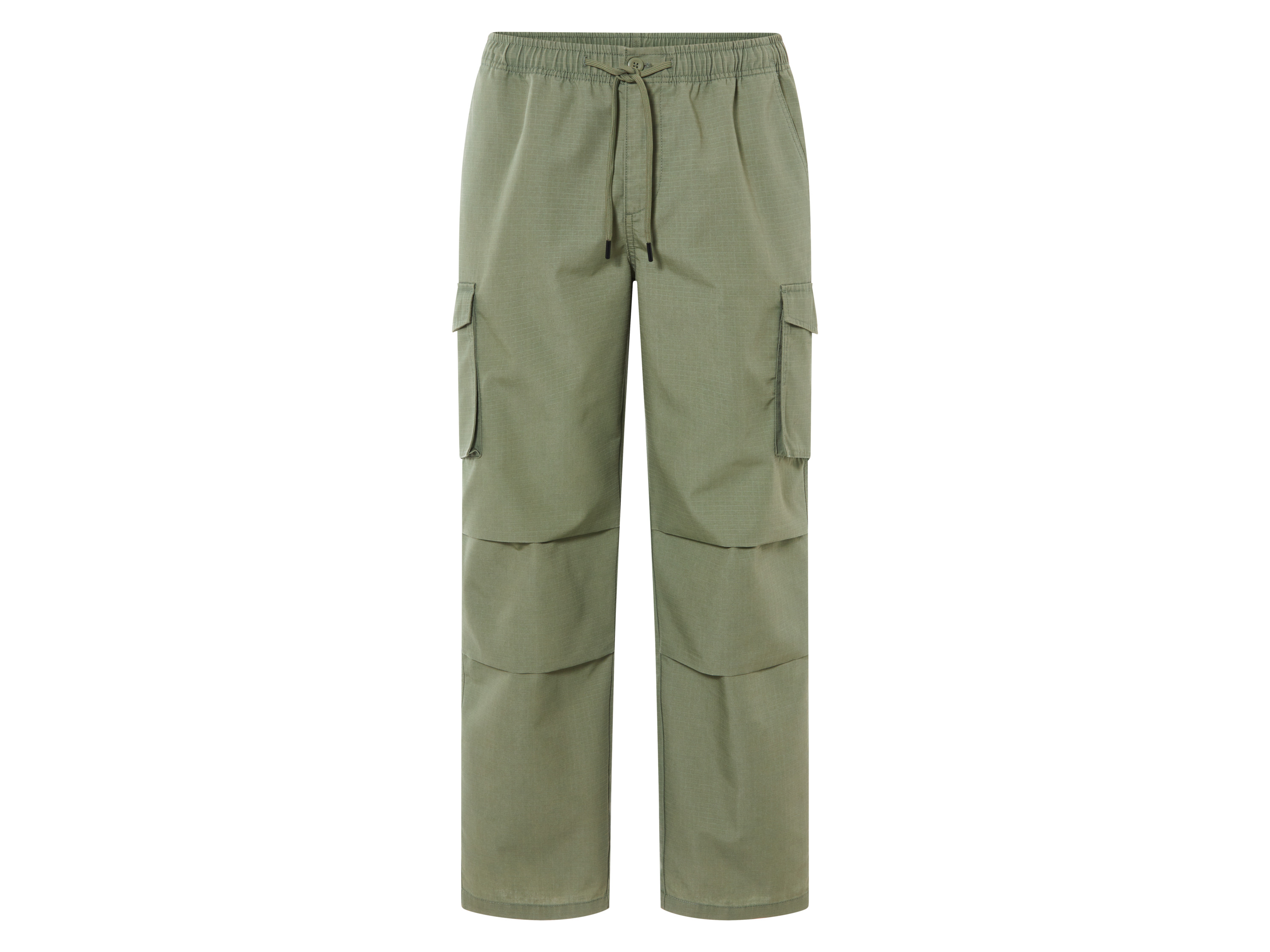 LIVERGY® Herren Hose Cargo (Khaki, XL (56/58))““ | Bindeband, Eingriff- und Gesäßtaschen Cargotaschen mit Druckknopf und Patte Bequeme, legere Form für angenehmen Tragekomfort und Bewegungsfreiheit Mit hochwertigem, recyceltem YKK-Markenreißverschluss Produktmerkmale tabletd Farbe: beige, khaki, schwarz Muster: – Detail: Ripstop-Muster