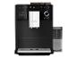 Schwarze Melitta CI Touch Kaffeemaschine mit Milch- und Bohnenbehälter.