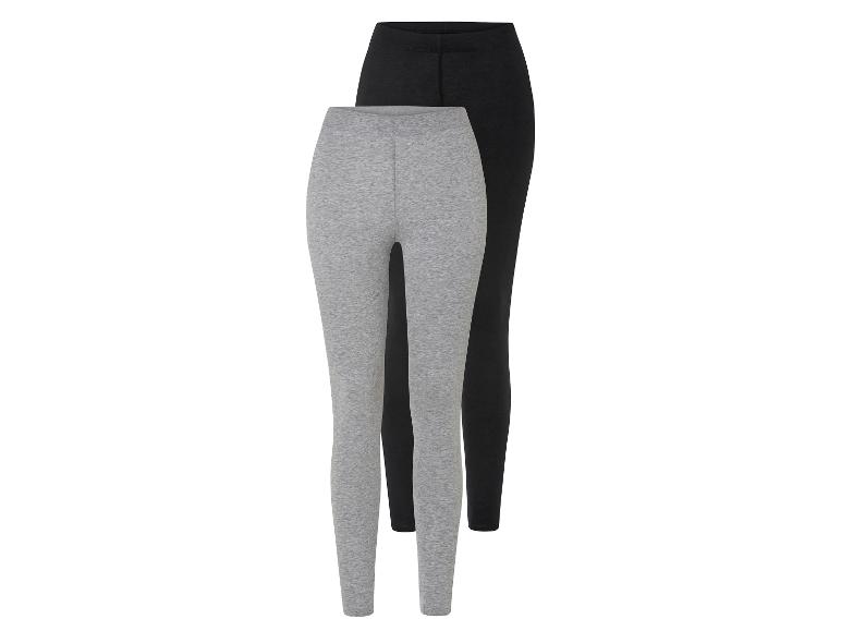 Zwei Leggings, eine in Grau und eine in Schwarz.