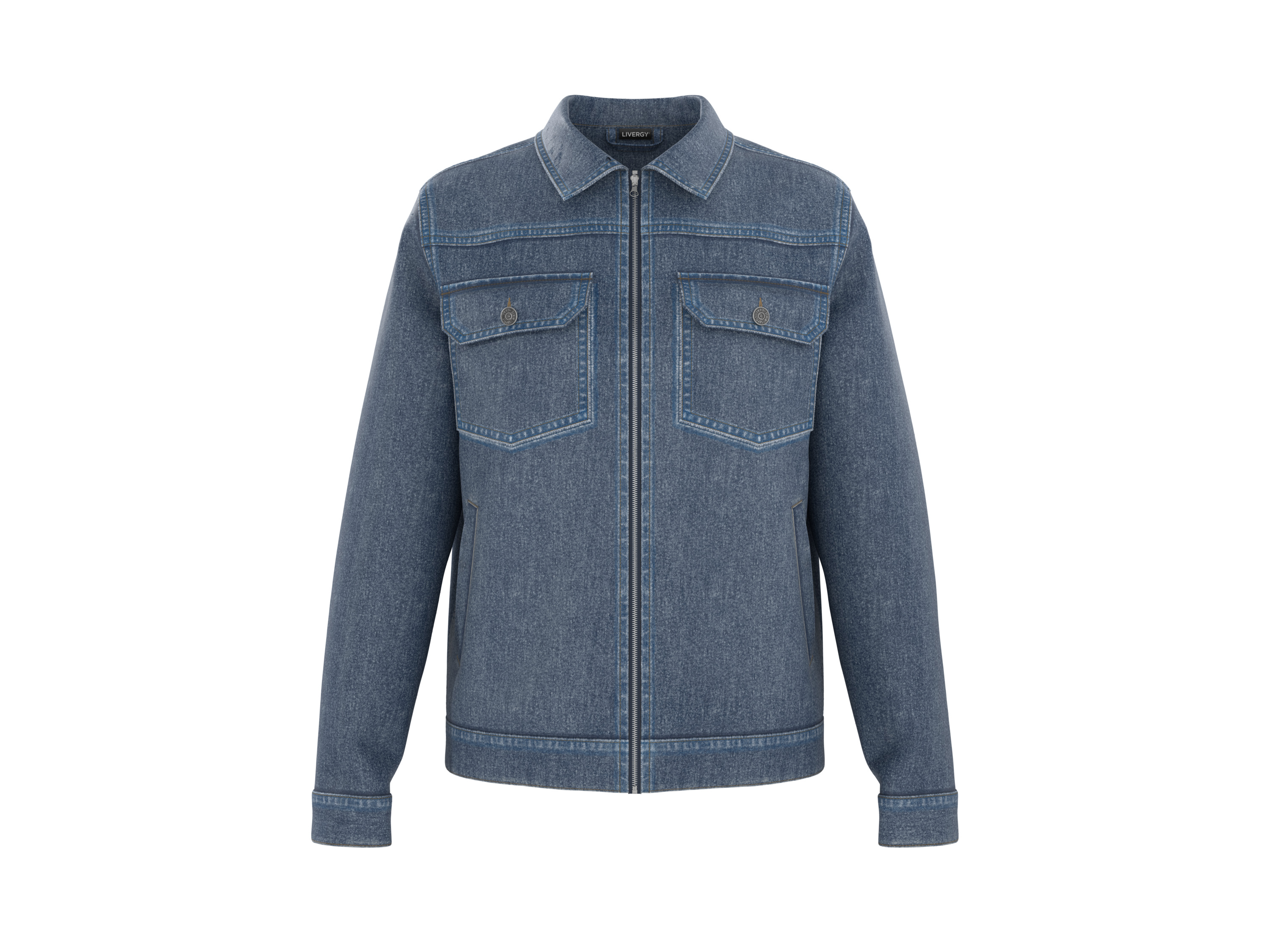LIVERGY® Herren Jeansjacke (Blau, XL (56/58)) – Bild 2 von 3