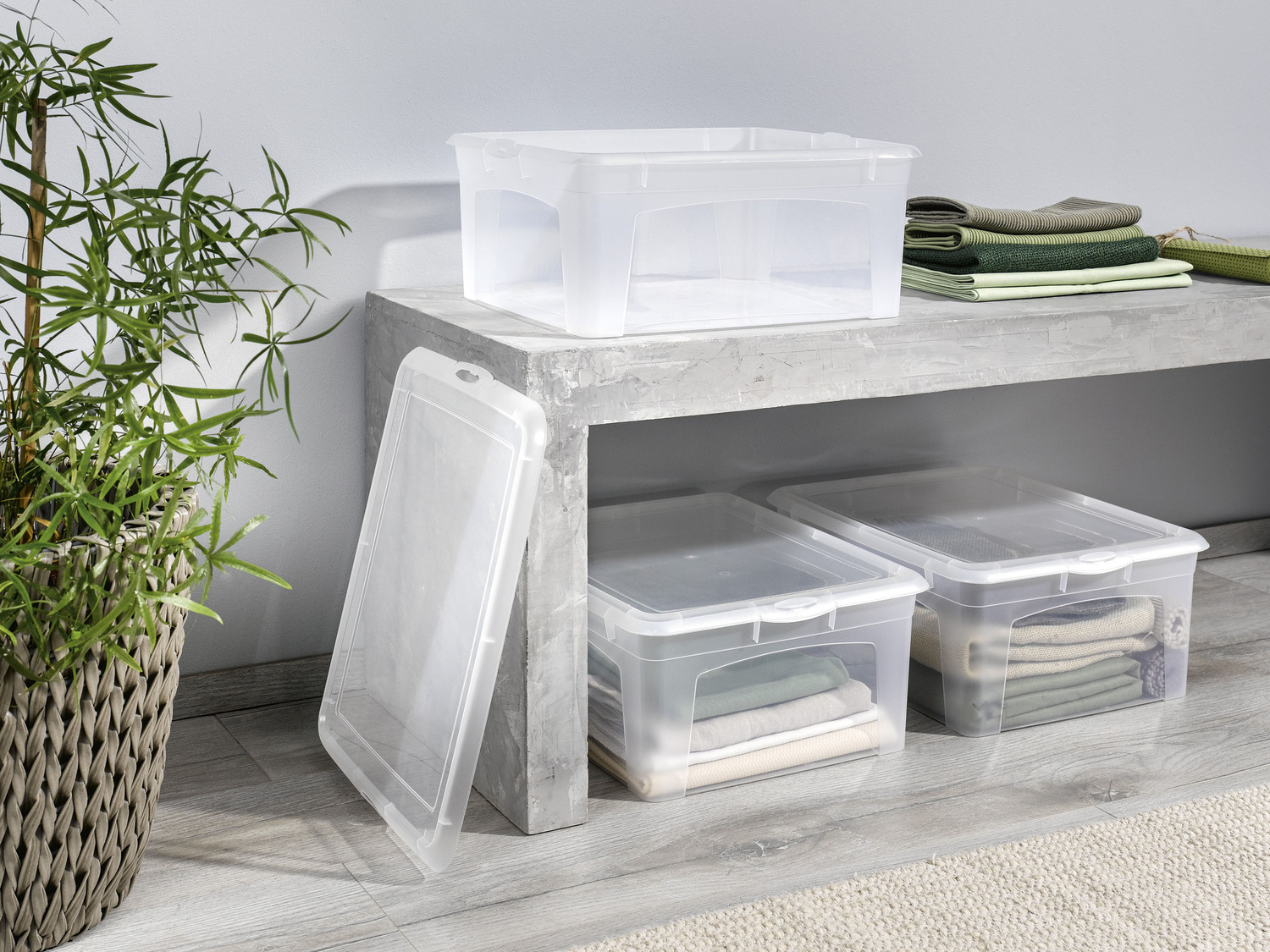LIVARNO home Aufbewahrungsboxen-Set, mit Deckel | LIDL | Kleiderschränke