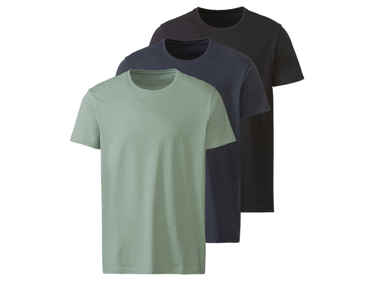 Gehe zu Vollbildansicht: LIVERGY® Herren T-Shirts, 3 Stück, aus reiner Baumwolle - Bild 2