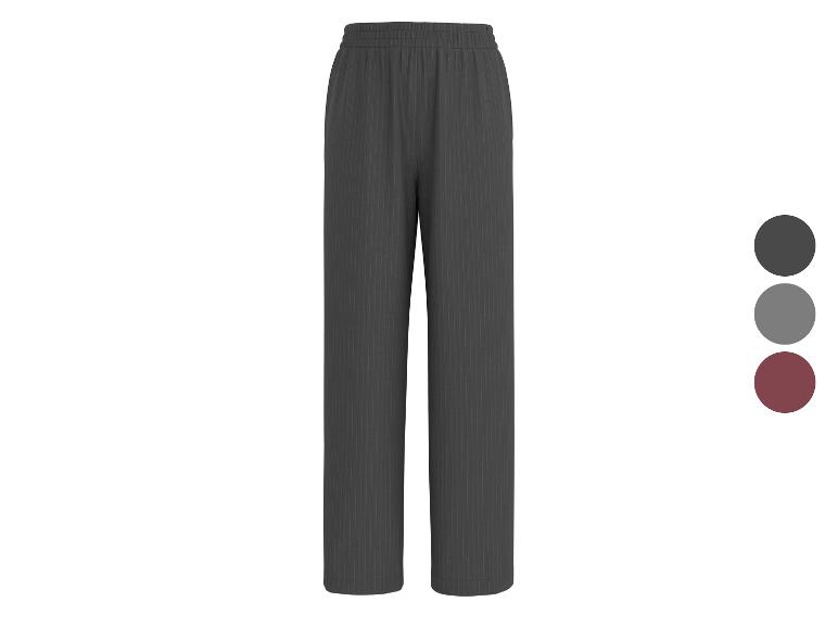 Dunkelgraue gestreifte weite Hose mit Gummizug in der Taille, mit Farboptionen.