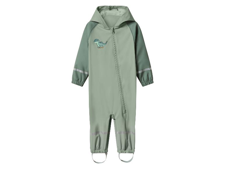 Kinder-Regenoverall in Grün mit Dinosaurier-Aufdruck