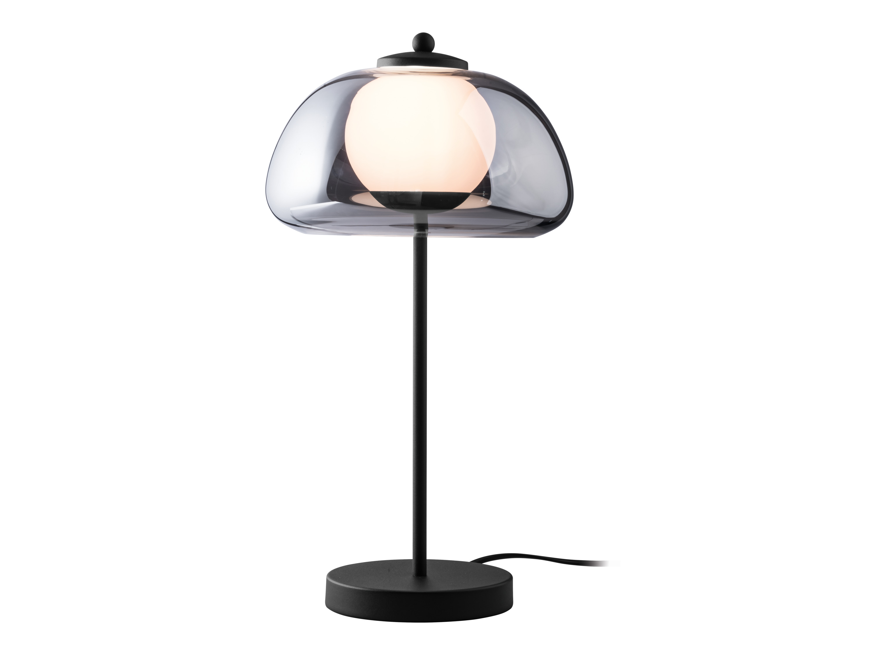 LIVARNO HOME LED-Tischleuchte, Lampenschirm aus hochwertigem Glas (Grauglas)