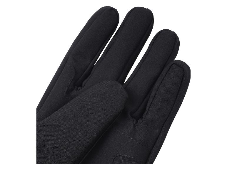 Ein Paar schwarze Handschuhe aus weichem Stoff, mit Fokus auf die Finger