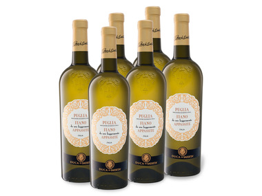 6 x 0,75-l-Flasche Weinpaket Duca di Sasseta Fiano da uve leggermente Appassite Puglia IGT halbtrocken, Weißwein