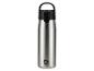 Metall-Trinkflasche mit schwarzem Deckel und Griff