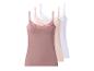 Damen-Spaghettiträger-Tops mit Spitze in Rosa, Beige und Weiß