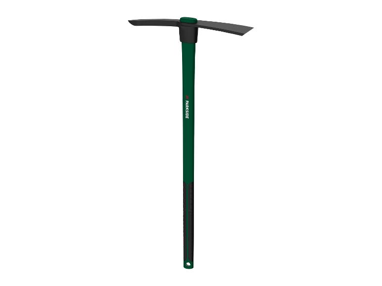 Parkside Pickaxe mit grünem Stiel.