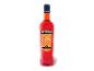 Eine Flasche roter Aperitif mit einem gelb-schwarzen Etikett, auf dem „APERITIVO IDEALE PER LO SPRITZ“ und „11% vol“ steht.