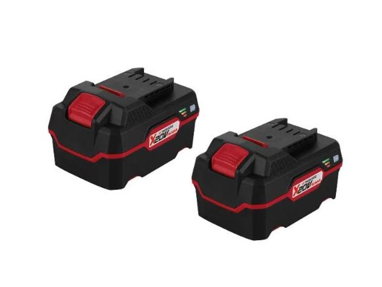 Zwei X20V Max Akkus für Elektrowerkzeuge.