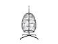 Schwarzer Eier-Hängesessel mit Gestell