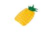 Gelbe aufblasbare Ananas-Schwimmliege.