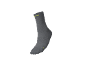 Graue gerippte Sportsocke mit gelbem Detail.