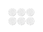 Sechs 3V CR2025 Lithium-Knopfzellenbatterien.