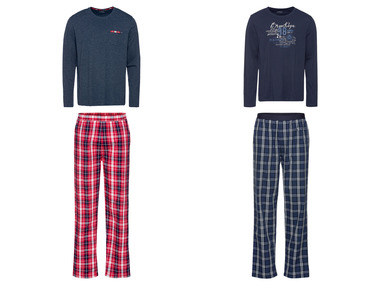 LIVERGY® Herren Pyjama aus reiner Baumwolle