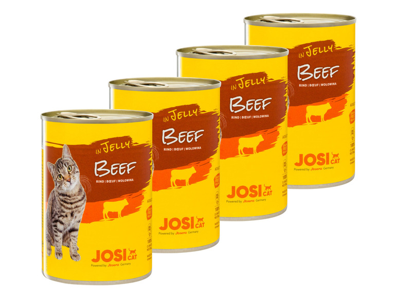 Gehe zu Vollbildansicht: JosiCat Katzennassnahrung Rind in Jelly, 4 x 400 g - Bild 1