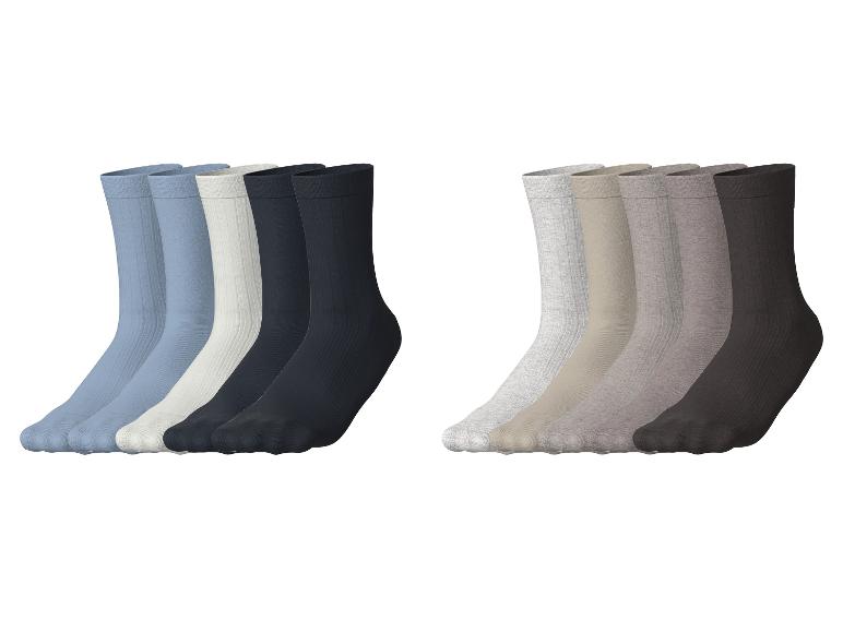 Set aus 10 Paar Socken in Blau-, Weiß-, Schwarz-, Grau- und Beigetönen