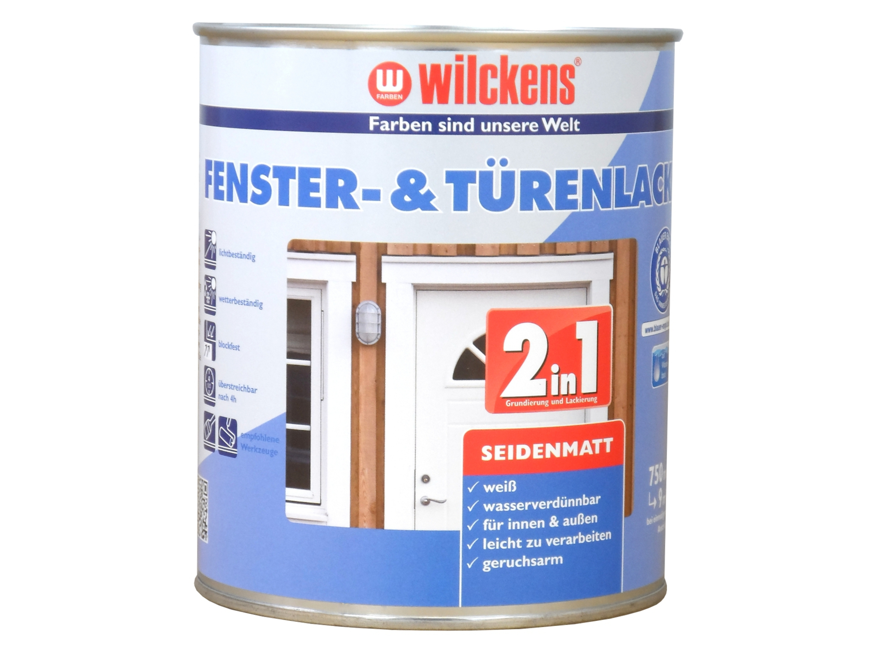 WILCKENS Fenster- & Türenlack 2in1 , 750 ml, weiß (seidenmatt)