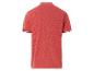 Rotes Poloshirt mit kontrastfarbenem Kragen.