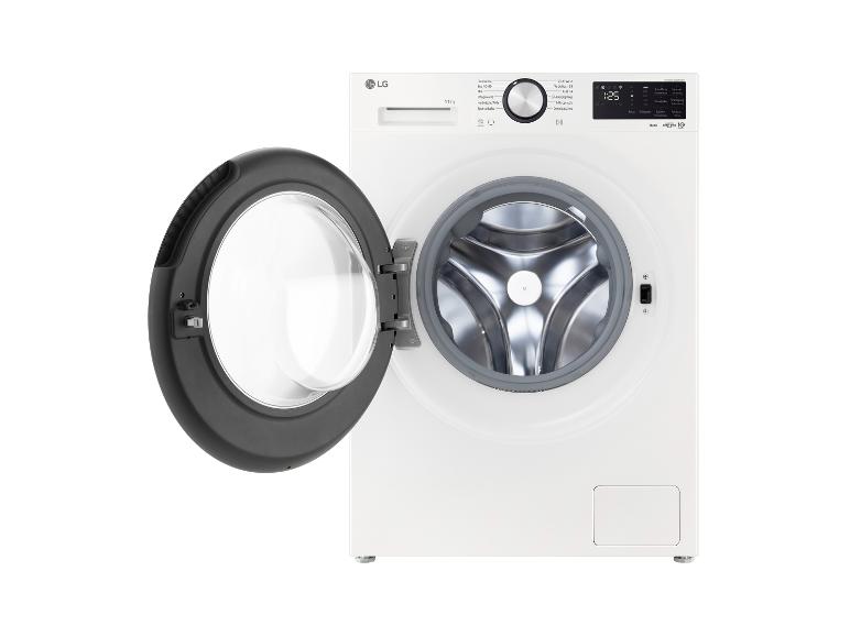 LG Waschmaschine F4WX701Y mit geöffneter Tür.
