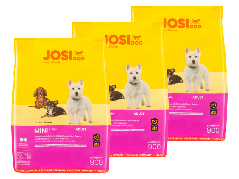Gehe zu Vollbildansicht: JosiDog Hundetrockennahrung Mini, 3 x 900 g - Bild 1