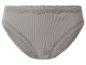 Grauer Rippen-Slip mit Spitzenbesatz.
