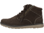 Braune Wildleder-Herrenstiefel mit Reißverschluss und Schnürsenkeln.