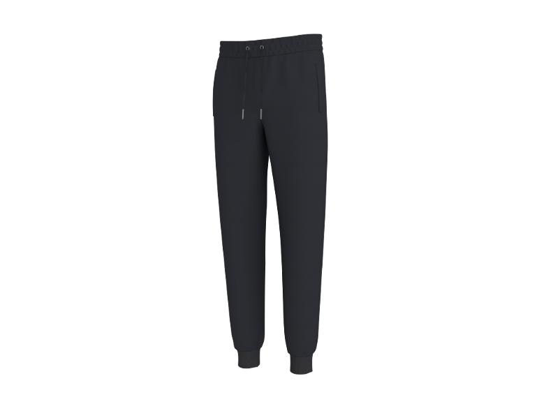 Dunkelgraue Jogginghose mit Kordelzug und gerippten Bündchen.