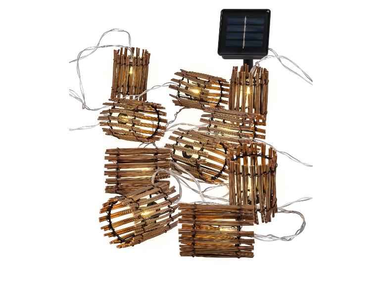 Solar-LED-Lichterkette mit Bambuslaternen