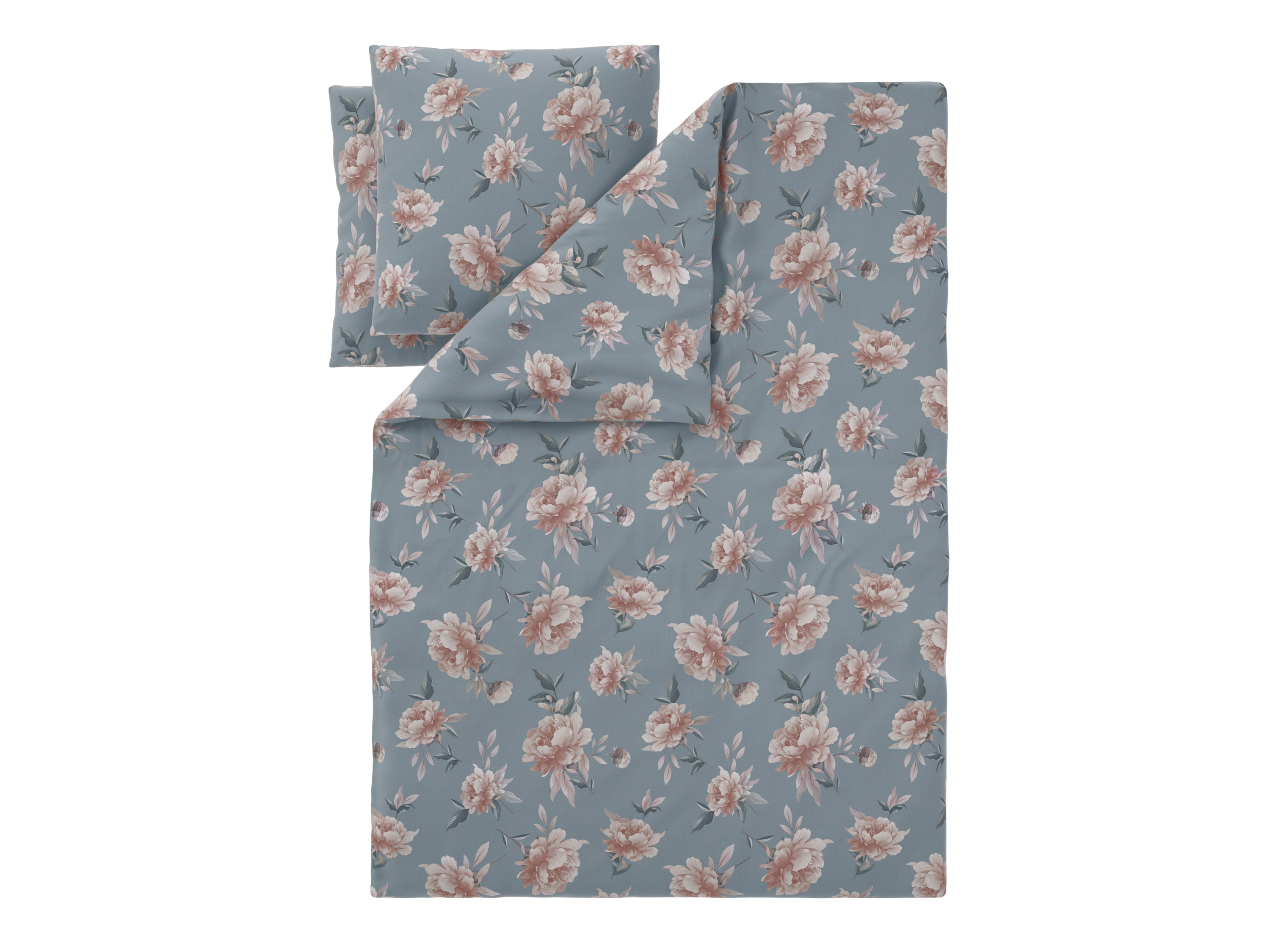 LIVARNO® Renforcé-Bettwäsche, 200 x 220 cm (Blumen/grün)