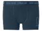 Dunkelblaue Herren-Boxershorts mit Schriftzug am Bund