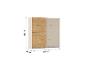 Kleiderschrank mit Schiebetüren in Holzoptik und Beige, Maße 210x226x62 cm.
