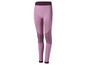 Lilafarbene Sportleggings mit dunkelviolettem Bund.