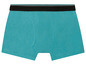 Türkisfarbene Boxershorts mit schwarzem Bund.