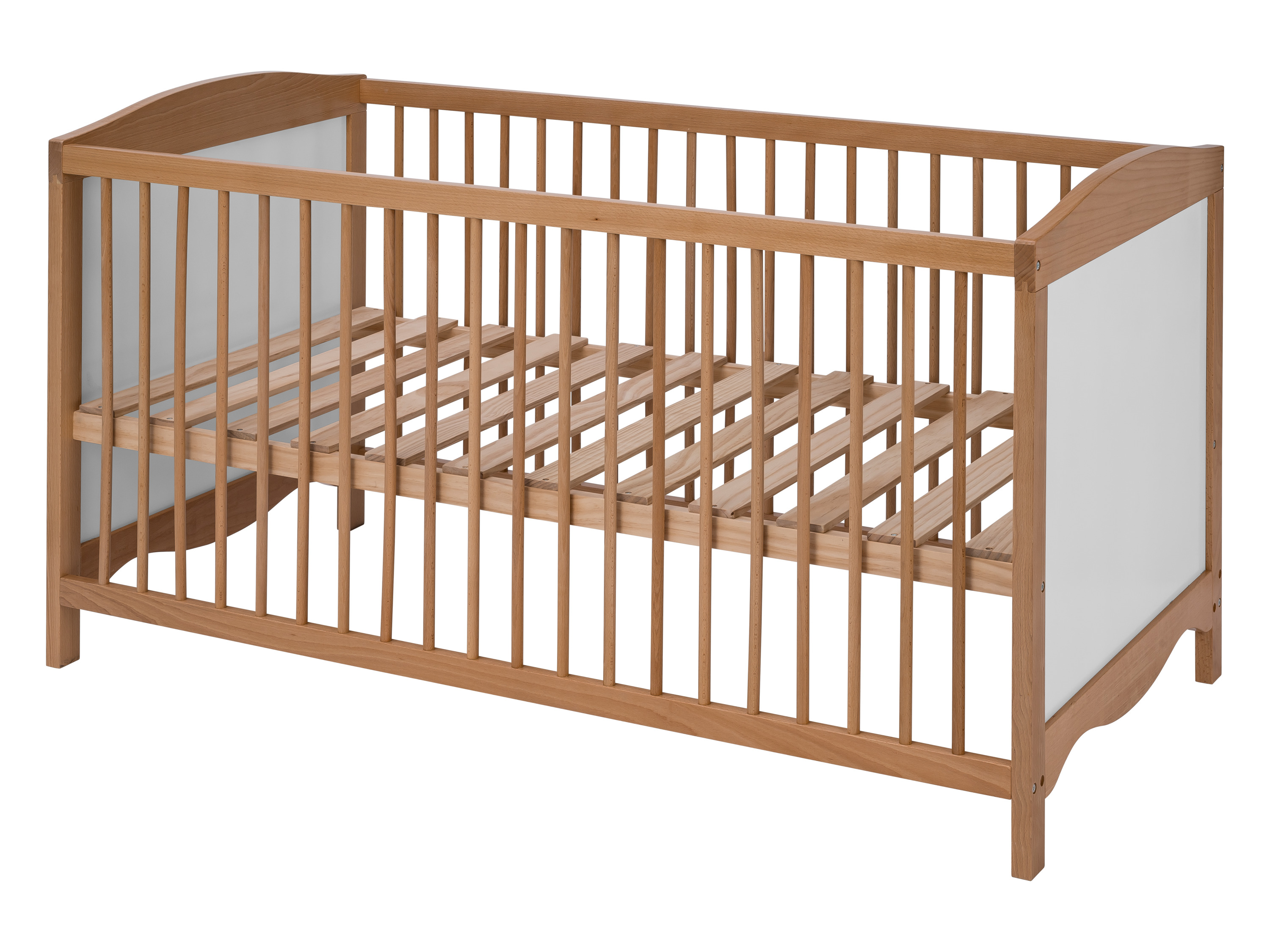 LIVARNO home Babybett, 140×70 cm (Natur)““ | weiß Style: – Typ: Baby-Kombibett Funktion : abnehmbare Gitterseite Liegefläche: geeignet für Matratzen der Größe 70 x 140 cm Stauraum: – Lattenrost: ja Höhenverstellbar: ja, in 3 verschiedenen Varianten aufstellbar Matratze: – Mitwachsend: – Material: Hauptteile / Bettbodenrahmen / Dekorleiste / Stützbrett: Kiefer , Kopf- und Fußteilfüllung: Mdf, unteres Querstück: Buche, Sprossen: Buche Max. Belastung: 20 kg Maße: ca. B 145 x H 79 x T 75 cm Gewicht: 20 kg““