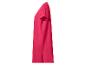 Fuchsiafarbenes Damen-T-Shirt-Kleid mit kurzen Ärmeln, Seitenansicht.