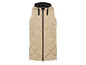Beige gesteppte Weste mit Kapuze