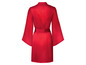 Roter Satin-Kimono mit Gürtel.