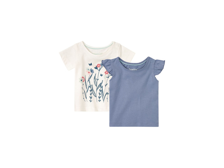 Gehe zu Vollbildansicht: lupilu Mädchen Baby T-Shirt, 2 Stück, mit Print - Bild 14