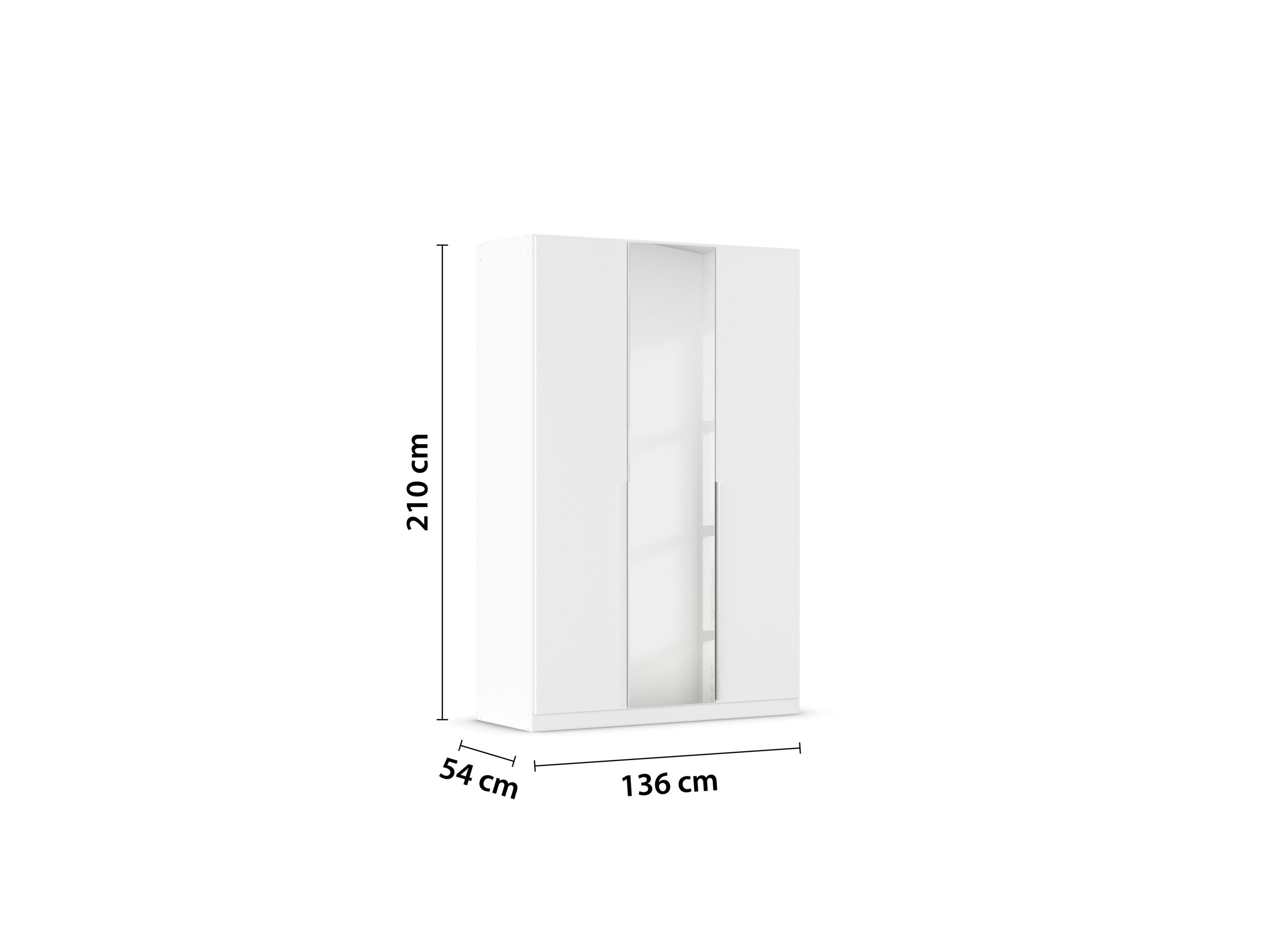 Thumbnail - rauch ORANGE Drehtürenschrank Alabama mit Spiegel (Premium, Alpinweiß, Breite 136cm, Höhe 210cm)