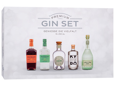 Gin Tasting Box Premium - 5 x 50 ml, 26-47% Vol
