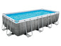 Ein Bestway-Pool mit grauem Rattan-Design.
