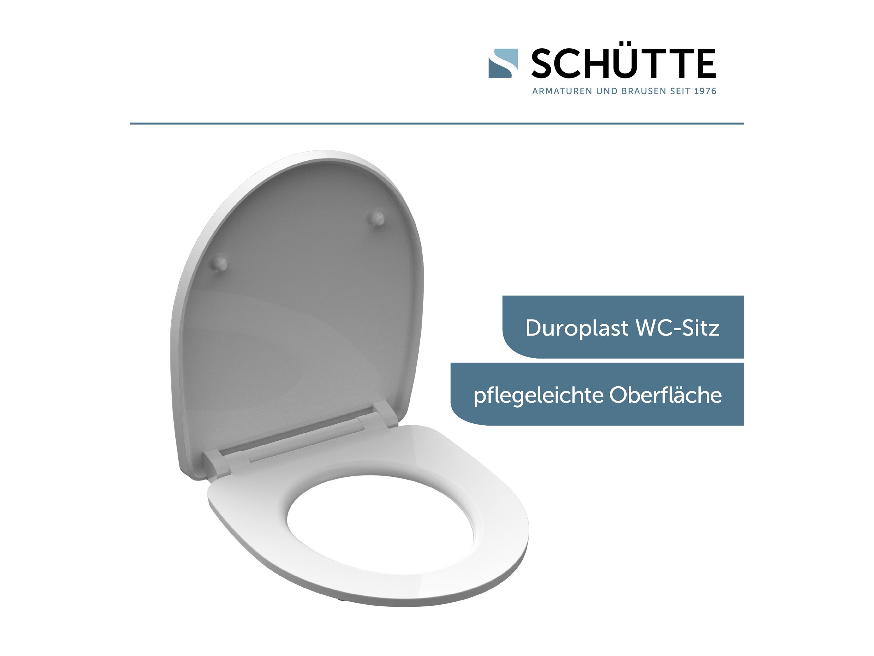 Schütte WC-Sitz White Wave, Duroplast, mit Absenkautomatik und Schnellverschluss, High Gloss – Bild 2 von 4