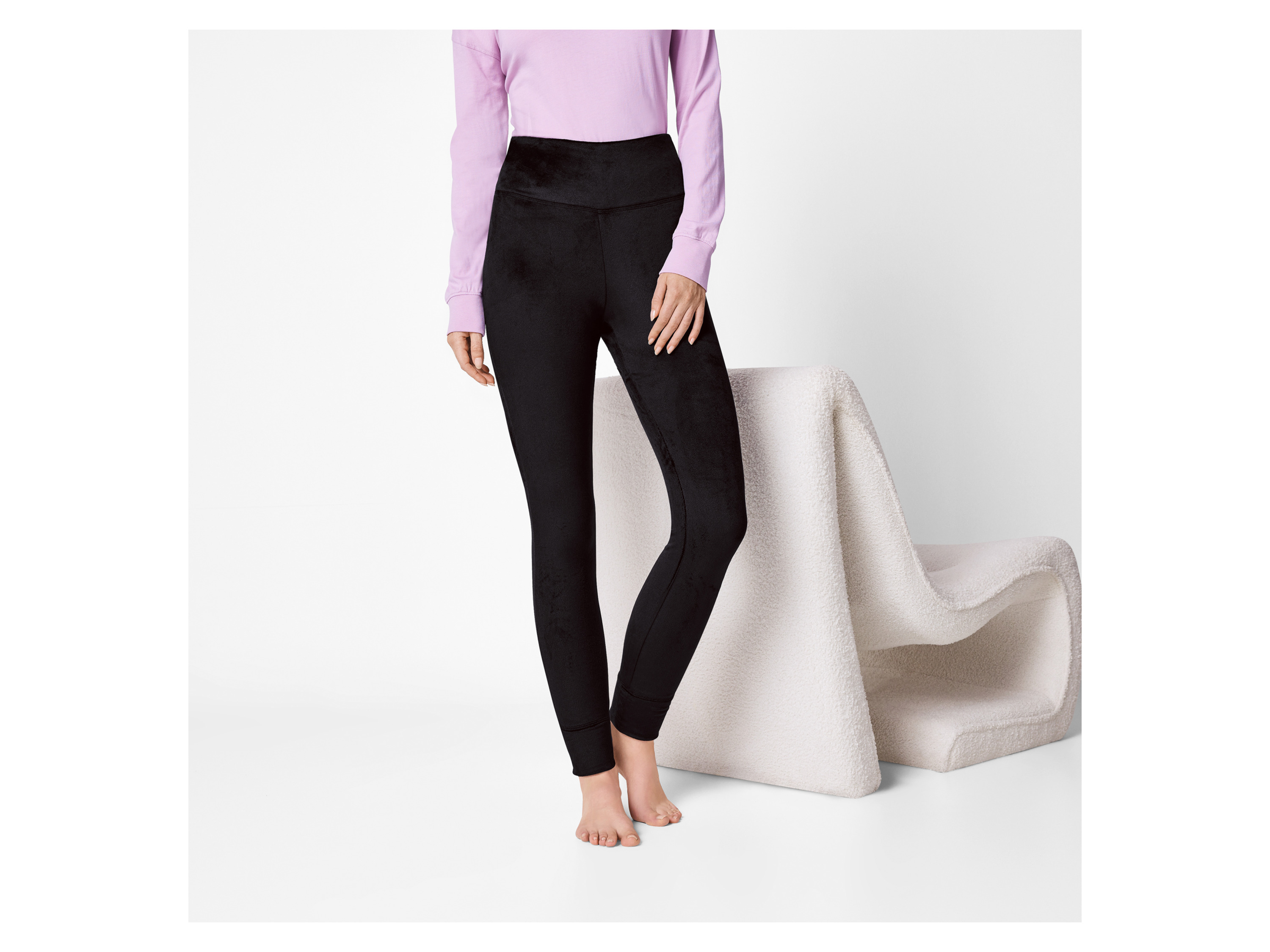ESMARA® Damen Leggings Velour (Schwarz, XS(32/34)) – Bild 2 von 4