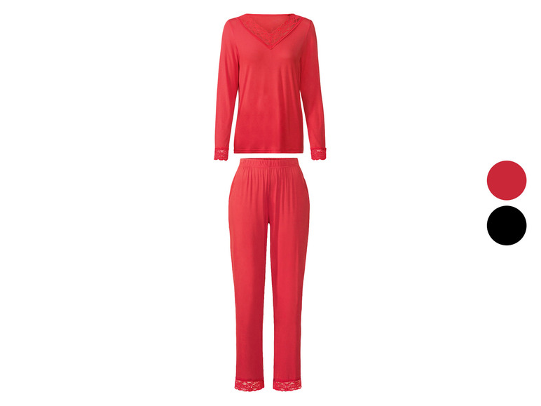 Gehe zu Vollbildansicht: esmara Damen Pyjama mit Spitzenbesatz - Bild 1