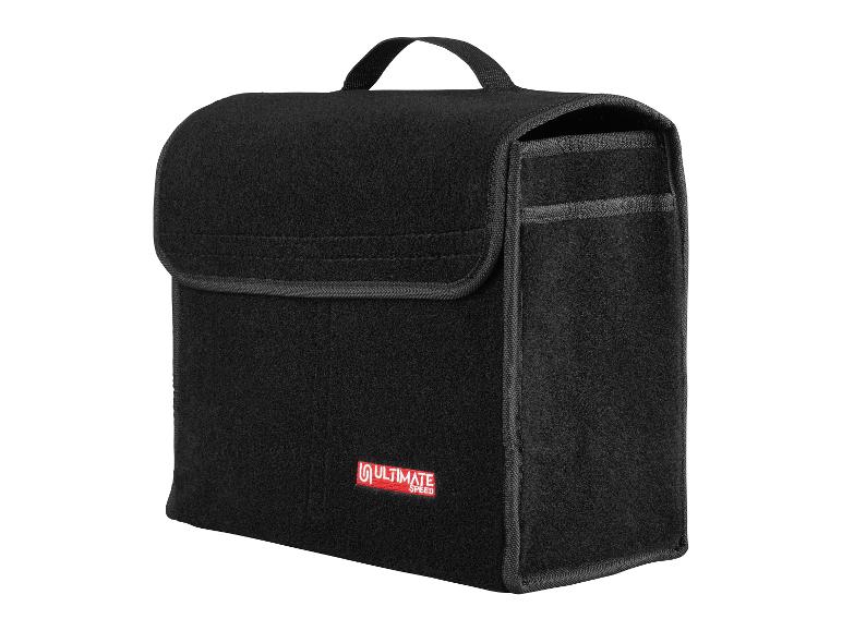 Schwarze Ultimate Speed Aufbewahrungstasche für Autos.
