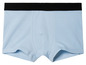 Hellblaue Boxershorts mit schwarzem Bund.